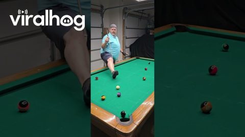 Toe Bridge Snooker Shot || ViralHog