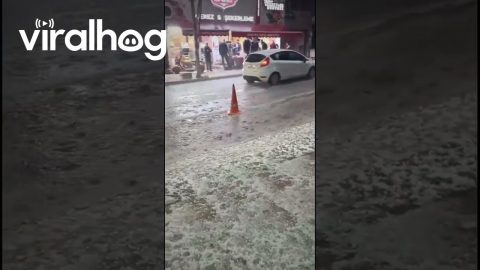 Rain and Hail Flood Streets in Elazığ, Turkey || ViralHog