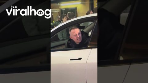 Electric Car Drove Away While Still Plugged In || ViralHog