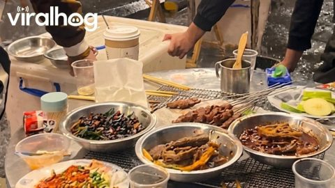 Barbecue Continues Amidst Floodwater and Intense Hail || ViralHog