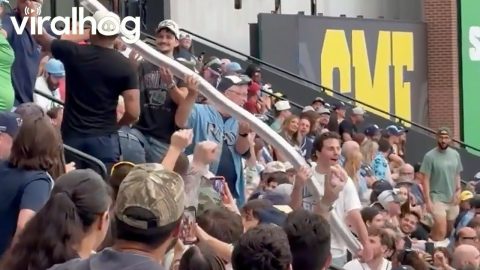Fans Celebrate Win With Record-Breaking Beer Snake || ViralHog