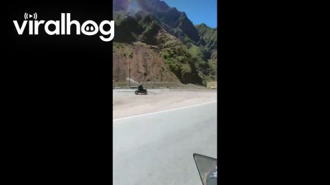 Motorcyclists Try to Pass When a Semi-Truck Comes Out of Nowhere || ViralHog