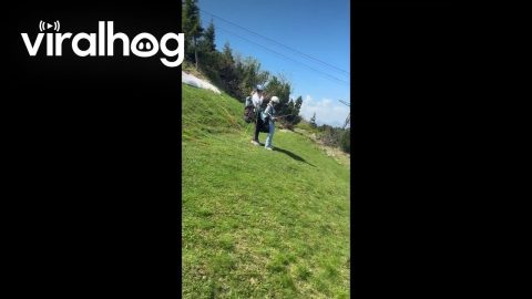 Mom Does Exact Opposite of Paragliding Instructions || ViralHog