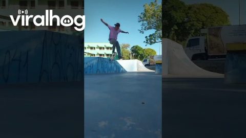 Skateboard Lands Between Legs During Trick || ViralHog