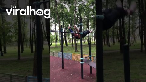 Horizontal Bar Trick Falls Flat || ViralHog
