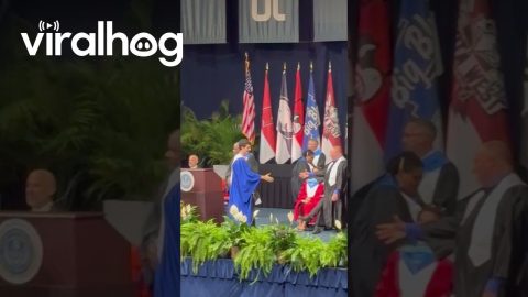 Paid Brother Falls At Graduation || ViralHog