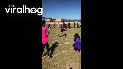 Mom Falls Face-First at Relay Race || ViralHog