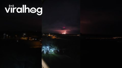 Rocket Explosion Seen From Nearby Balcony || ViralHog