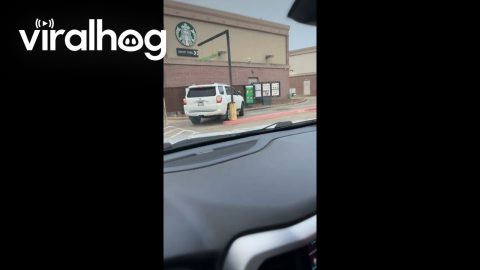 Impatient Driver Cuts in Line at Starbucks || ViralHog