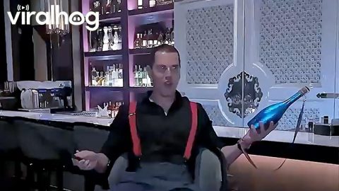 Sabrage Champagne Fail at Luxury Bar || ViralHog