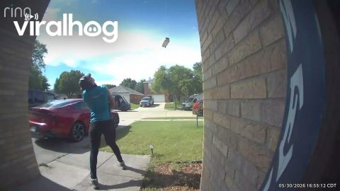 Drone Delivery Spooks Ground Delivery || ViralHog