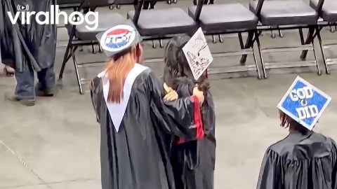 Girl Fails to Walk in Heels at Her Graduation || ViralHog