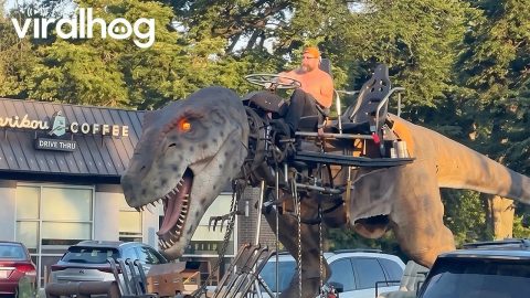 T-Rex Vehicle Driving Around Minneapolis || ViralHog