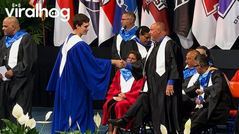 Paid Brother Falls At Graduation || ViralHog