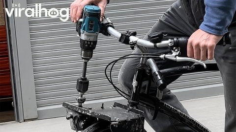 Drill Powers Bicycle || ViralHog