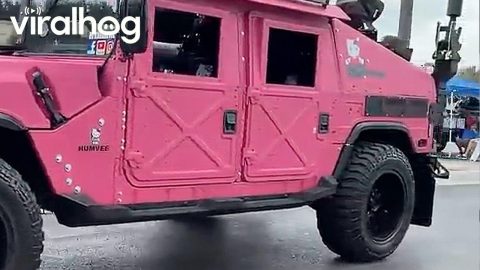 Pretty Pink Combat Humvee || ViralHog