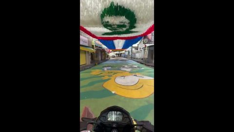 World Cup Fans in Brazil Decorate Street With Massive Flags || ViralHog