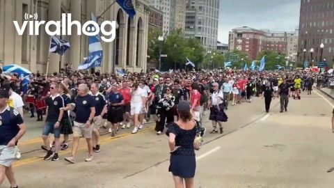 Scotland Fans March Through Providence Ahead of Morocco Match || ViralHog
