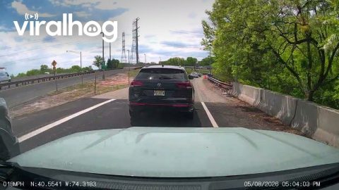 Truck Tries to Jersey Slide || ViralHog