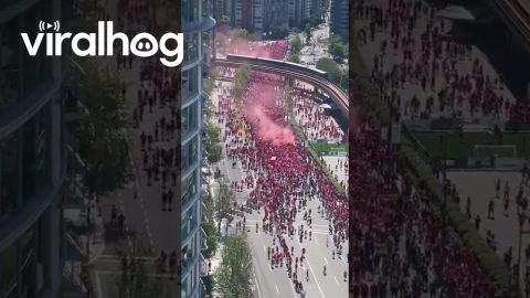 World Cup Fans Fill The Streets of Vancouver || ViralHog
